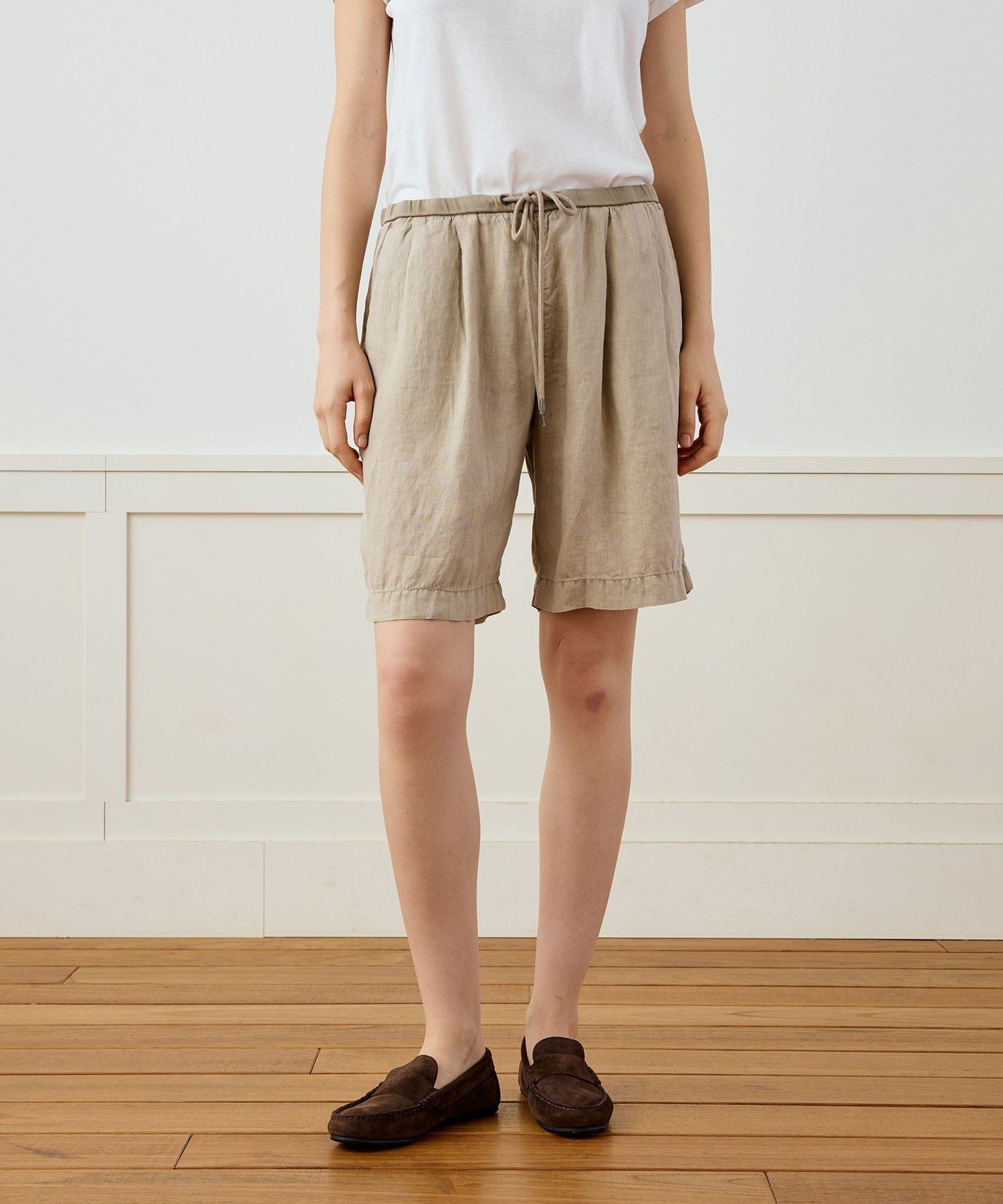 ライトウェイトリネン ハーフパンツ WKO4318 トゥモローランド パンツ その他のパンツ ベージュ