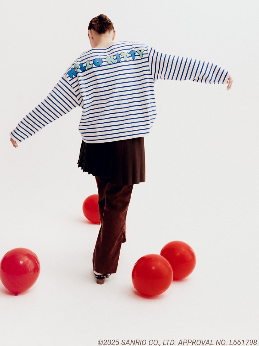 FURFUR HELLO KITTYボーダーカットソー ファーファー トップス カットソー・Tシャツ ブラック ピンク ホワイト【送料無料】