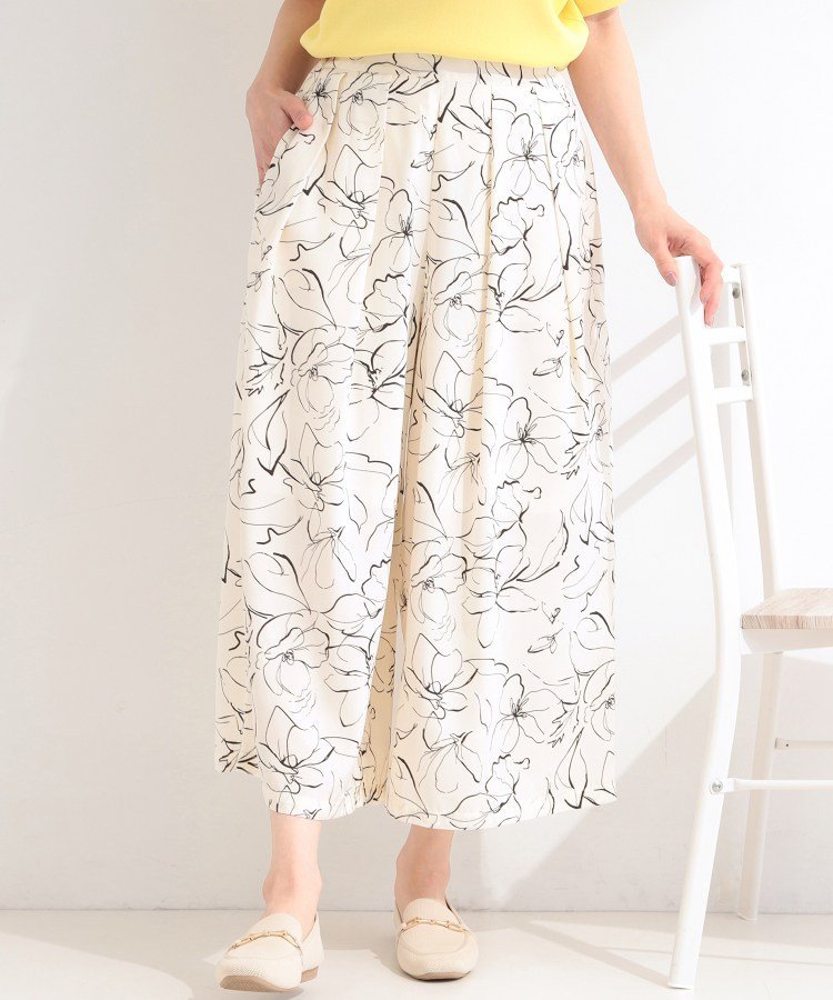 SHOO LA RUE 【S-LL/柄が選べる】大人上品な花柄でコーデが彩る アソートプリントスカーチョ シューラルー パンツ その他のパンツ グリーン ブラウン ブラック ホワイト【送料無料】