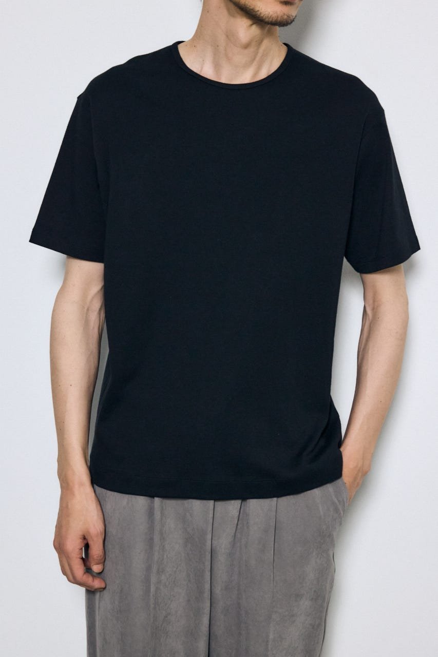 超長綿フライスC/NTEE アズールバイマウジー トップス カットソー・Tシャツ グレー ホワイト ブラック