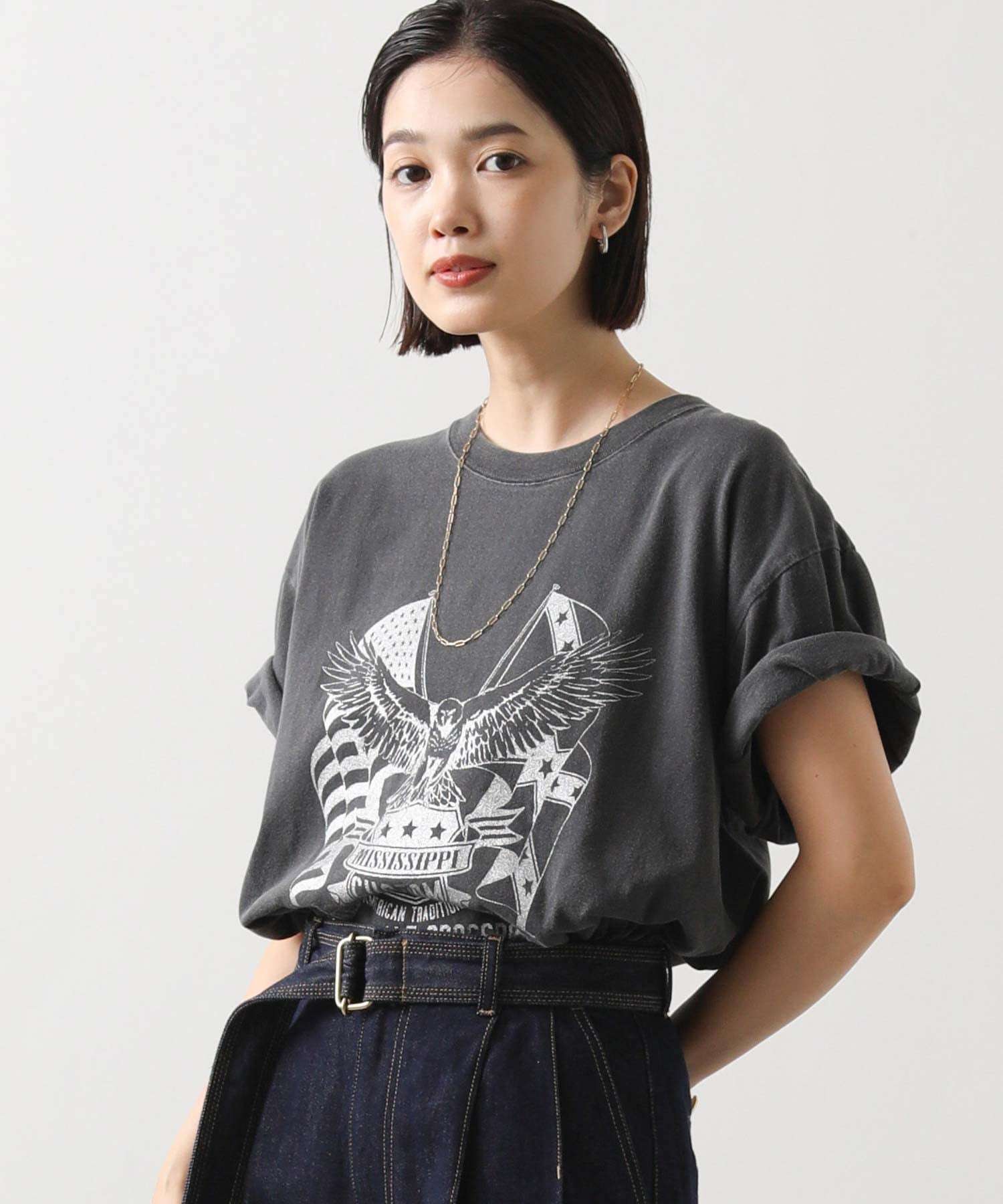 Gready Brilliant/(W)1_EagleロゴHS グレディブリリアン トップス カットソー・Tシャツ グレー