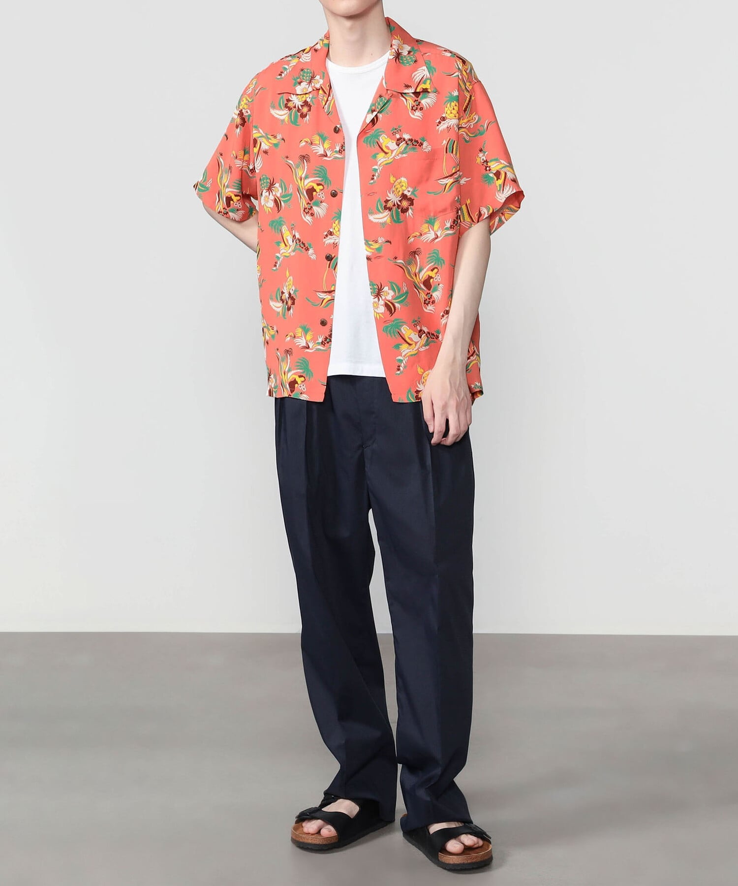 Bshop SUN SURF ｜ 半袖ハワイアンシャツ "ISLAND TRIP" MEN ビショップ トップス シャツ・ブラウス レッド ネイビー