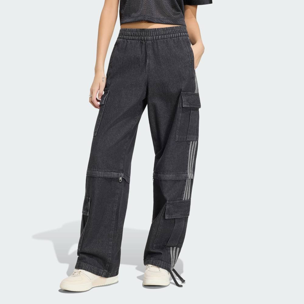 adidas 【公式】アディダス adidas 返品可 ミッドライズ 2イン1 デニムパンツ アディダス パンツ その他のパンツ ブラック【送料無料】