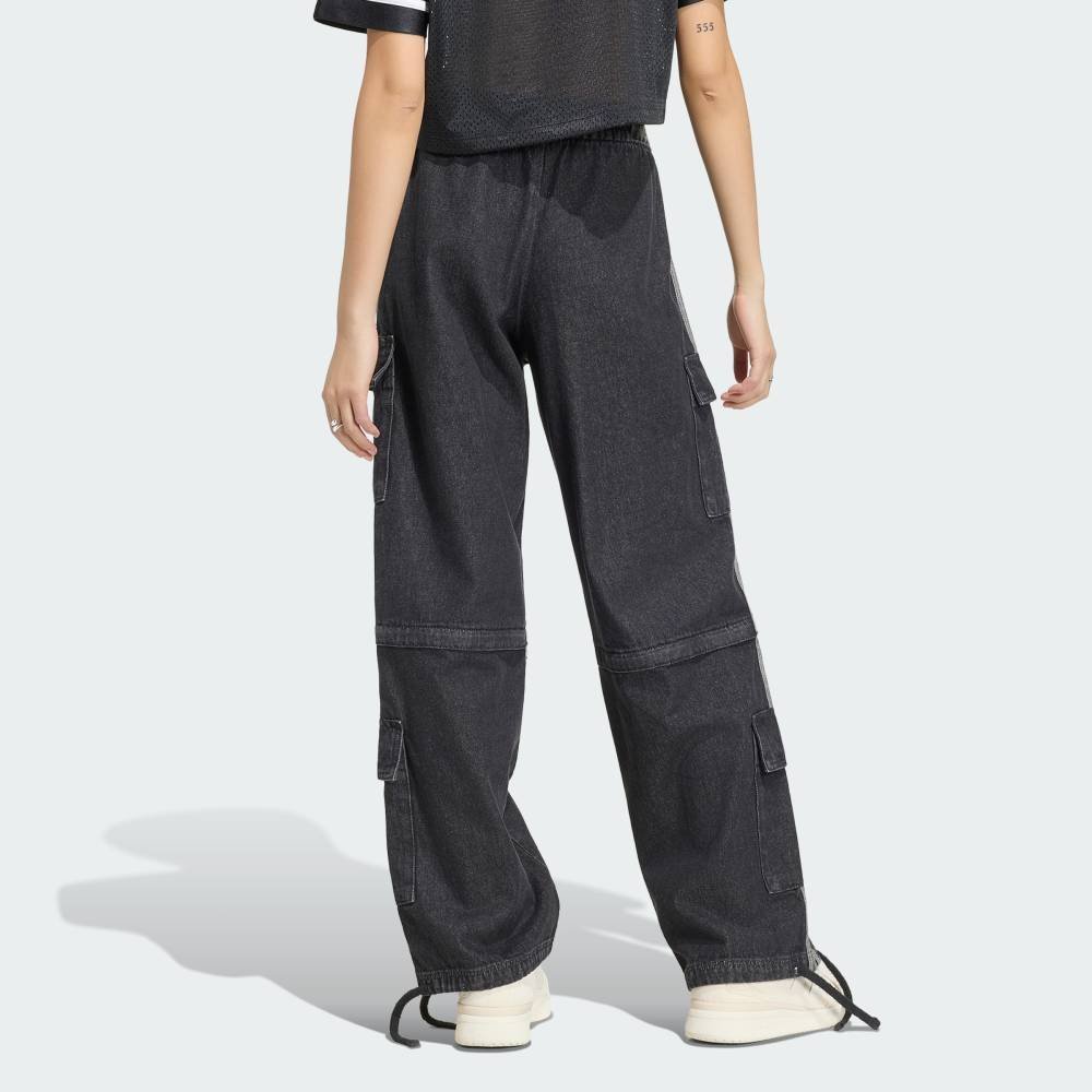 【公式】アディダス adidas 返品可 ミッドライズ 2イン1 デニムパンツ アディダス パンツ その他のパンツ ブラック