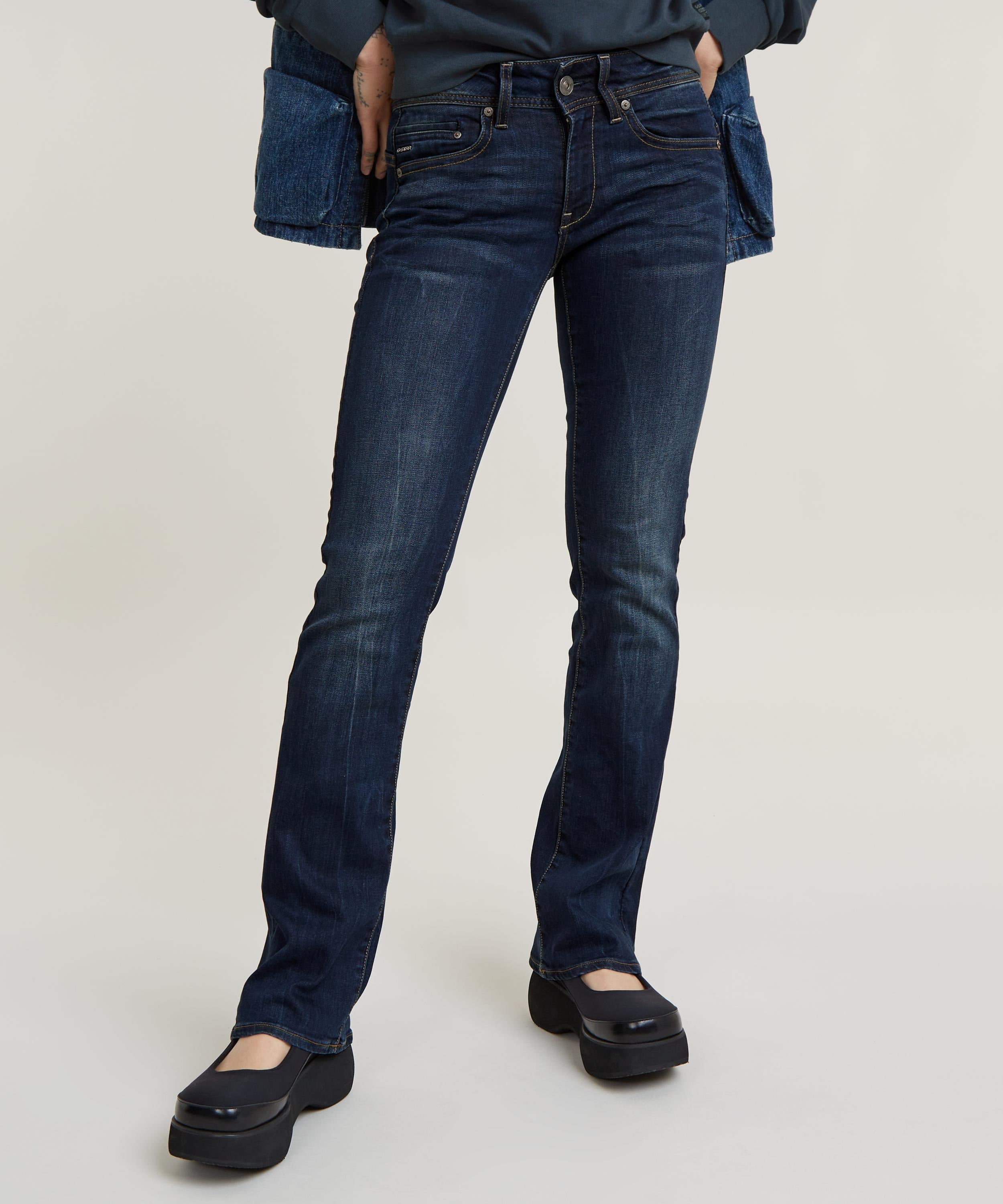 【公式ショップ】MIDGE BOOTCUT JEANS/ブーツカットデニムパンツ/フレアジーンズ ジースターロゥ パンツ ジーンズ・デニムパンツ ネイビー