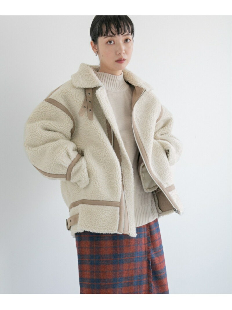 【SALE／50%OFF】LOWRYS FARM B3ボアジャケット ローリーズファーム ジャケット・アウター ブルゾン・ジャンパー ホワイト グレー ブラック【送料無料】のサムネイル