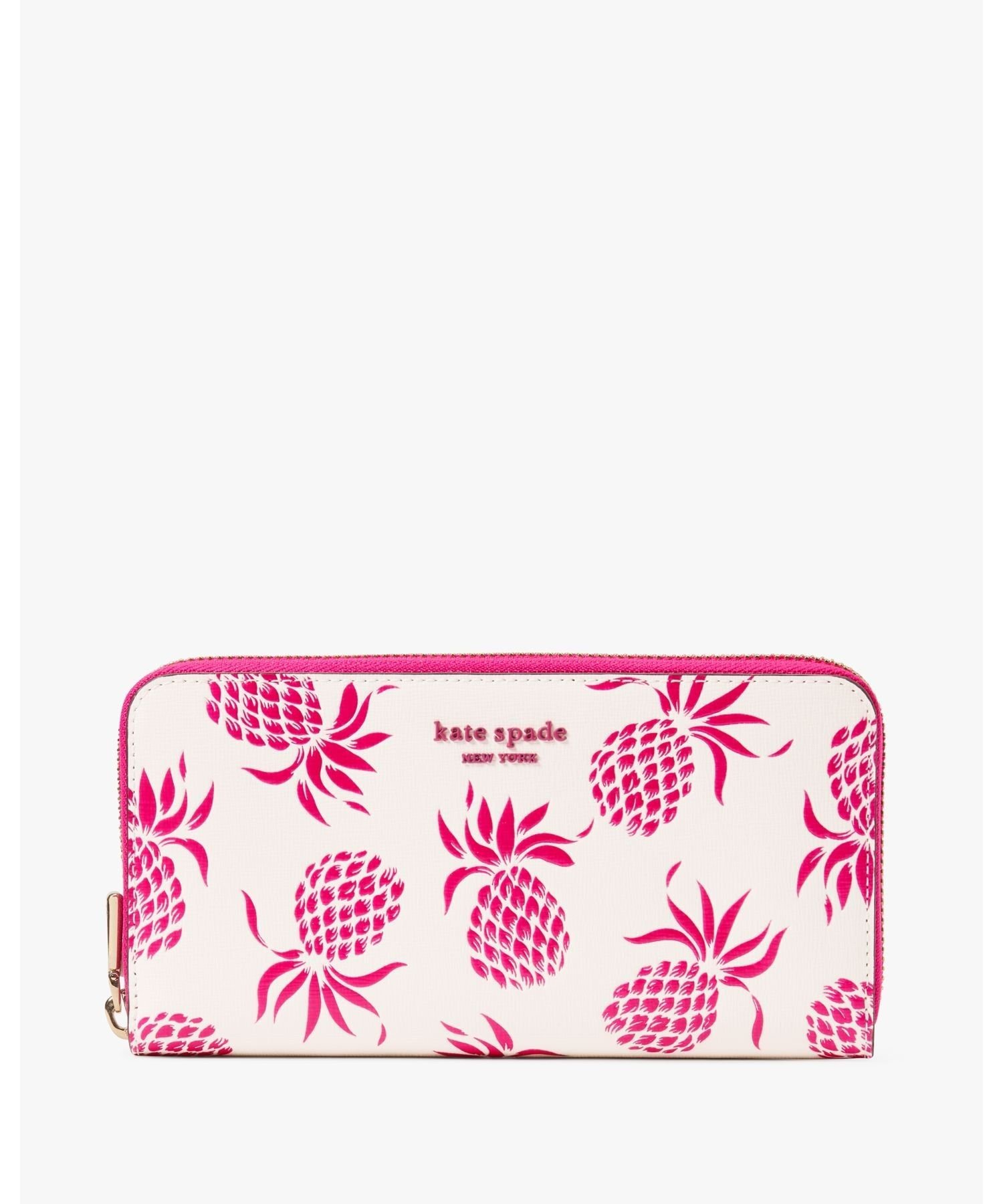 kate spade new york モーガン パイナップル エンボス ジップ アラウンド コンチネンタル ウォレット ケイトスペードニューヨーク 財布・ポーチ・ケース 財布【送料無料】