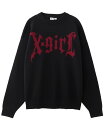 【SALE/30%OFF】X-girl GOTHIC LOGO JACQUARD KNIT TOP エックスガール トップス ニット ブラウン ブラック【送料無...