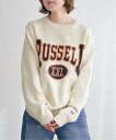 【SALE/10%OFF】notch. RUSSELL ATHLETIC ラッセルアスレチック ロゴニットセーター ノッチ トップス その他のトップス ホワイト...