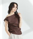 【SALE/30%OFF】NANO universe アシンメトリーギャザートップス ナノユニバース トップス シャツ・ブラウス ブラウン ブラック ホワイト【送料無料】