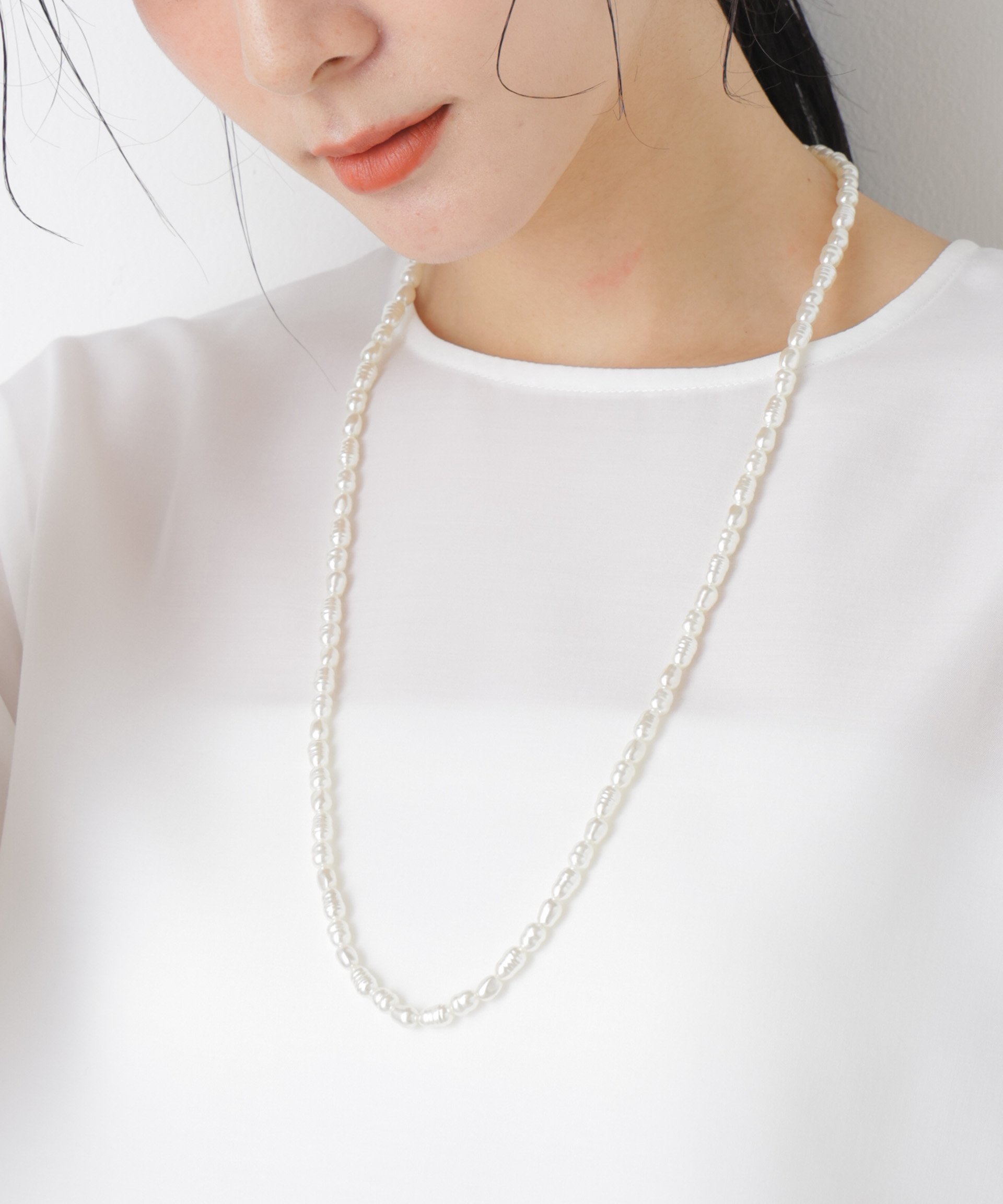 【SALE／40%OFF】NANO universe フェイクバロックパール1連ネックレス ナノユニバース アクセサリー・腕時計 ネックレス