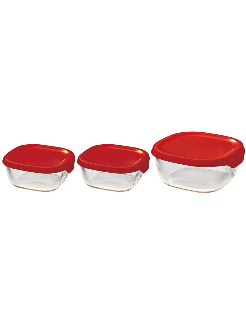 【SALE／40%OFF】SALON adam et rope' 【HARIO】【3個セット】耐熱ガラス製保存容器 3個セット サロン アダム エ ロペ 食器・調理器具・キッチン用品 その他の食器・調理器具・キッチン用品 レッド