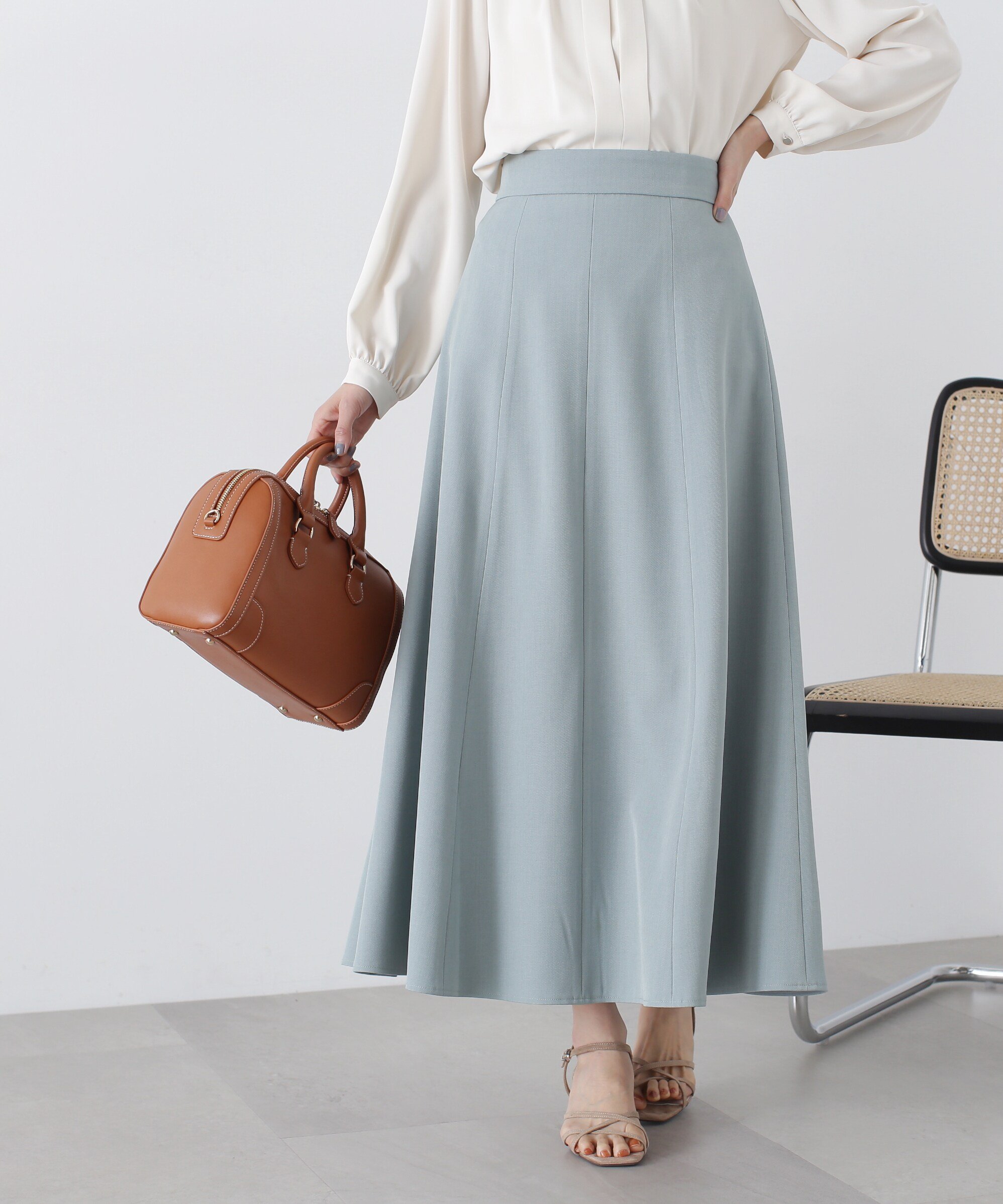 N. Natural Beauty Basic ドライタッチ切り替えスカート《S Size Line》 エヌ ナチュラルビューティーベーシック* スカート その他のスカート ブルー ベージュ ネイビー【送料無料】のサムネイル