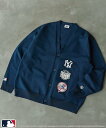 【SALE/10%OFF】coen MLB別注 ワッペンVネックカーディガン コーエン トップス カーディガン グレー ブラック ネイビー レッド ブラウン【送...