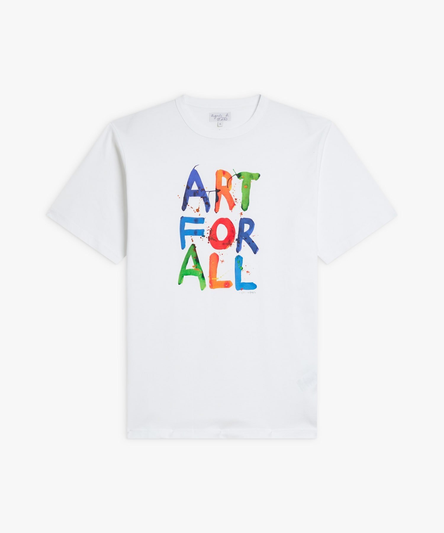 agnes b. FEMME コットン プリント 半袖 アーティスト Tシャツ 