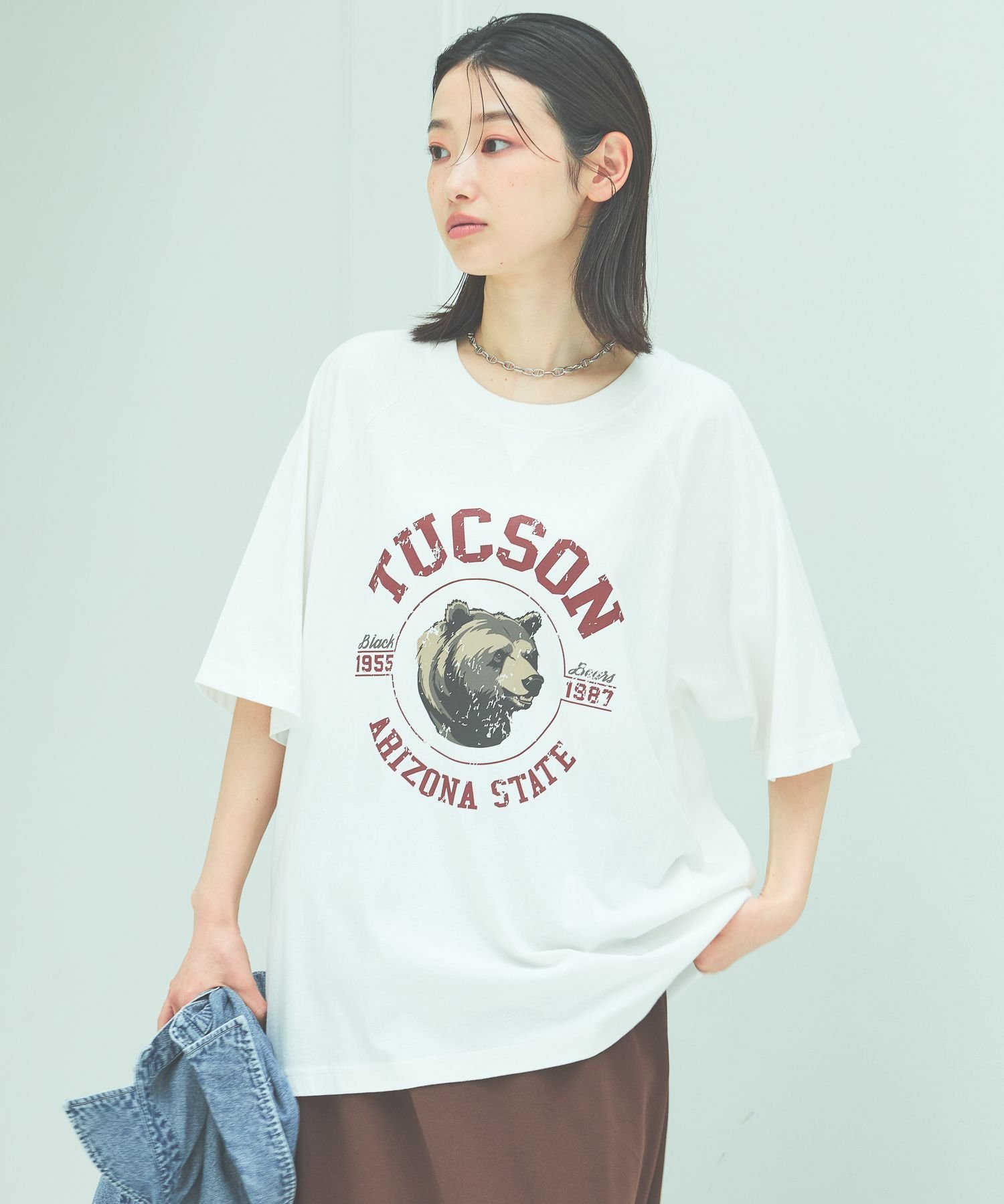 LAKOLE ヴィンテージアニマルTEE ラコレ トップス カットソー・Tシャツ ブルー オレンジ グレー ホワイト