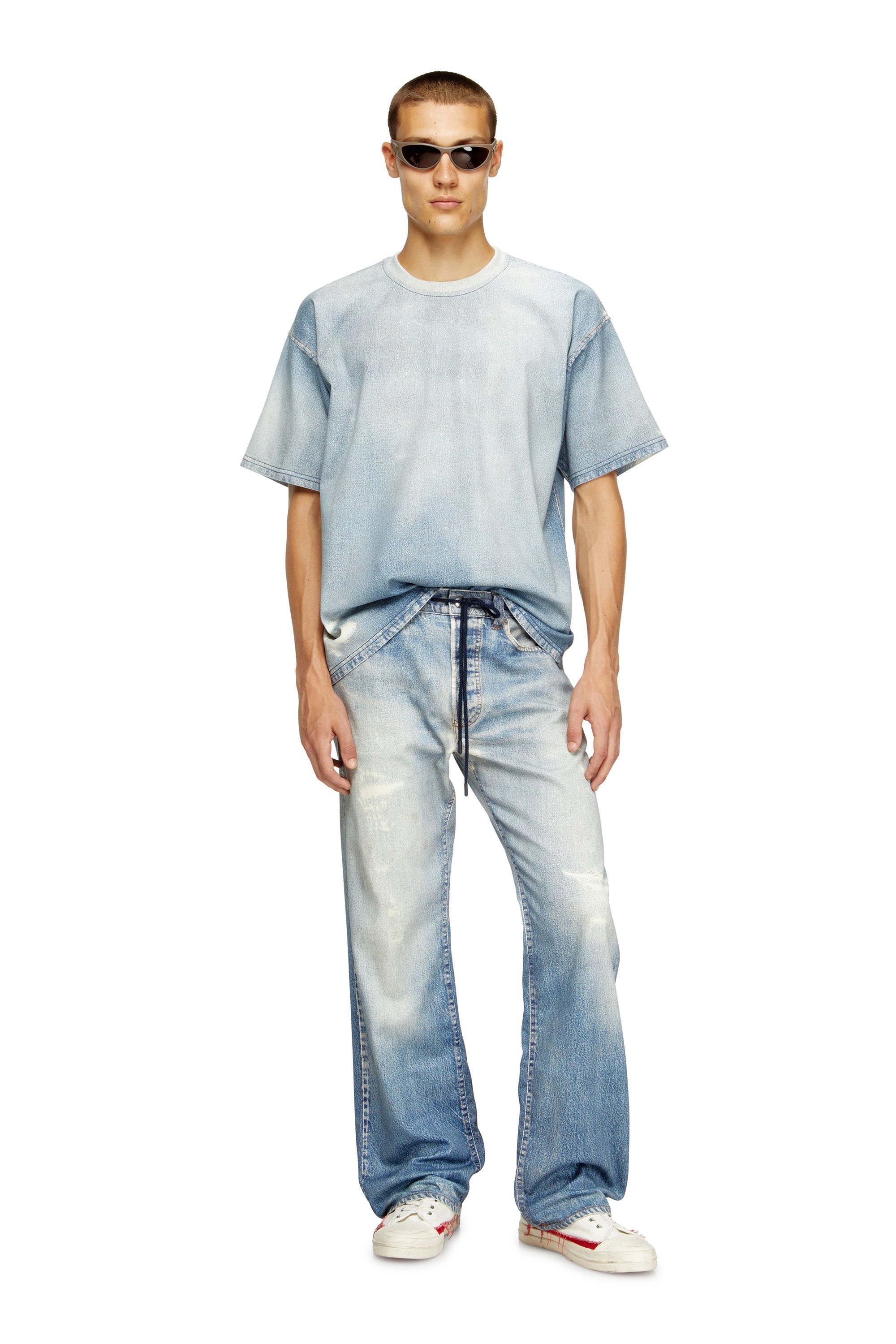 メンズ ジョグ トップ D-BOX JOGG ディーゼル トップス カットソー・Tシャツ ブルー