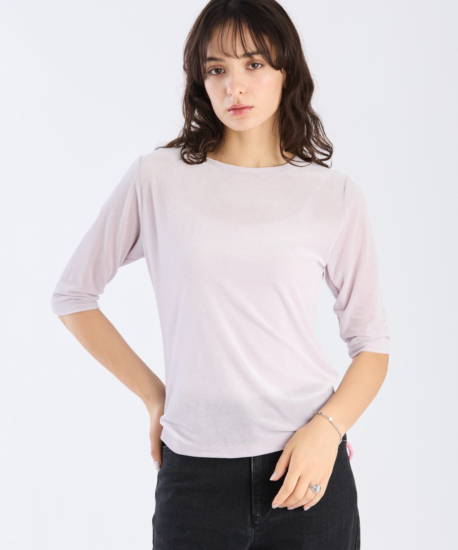. シアーベロアティーシャツ アニエスベー トップス カットソー・Tシャツ ワインレッド