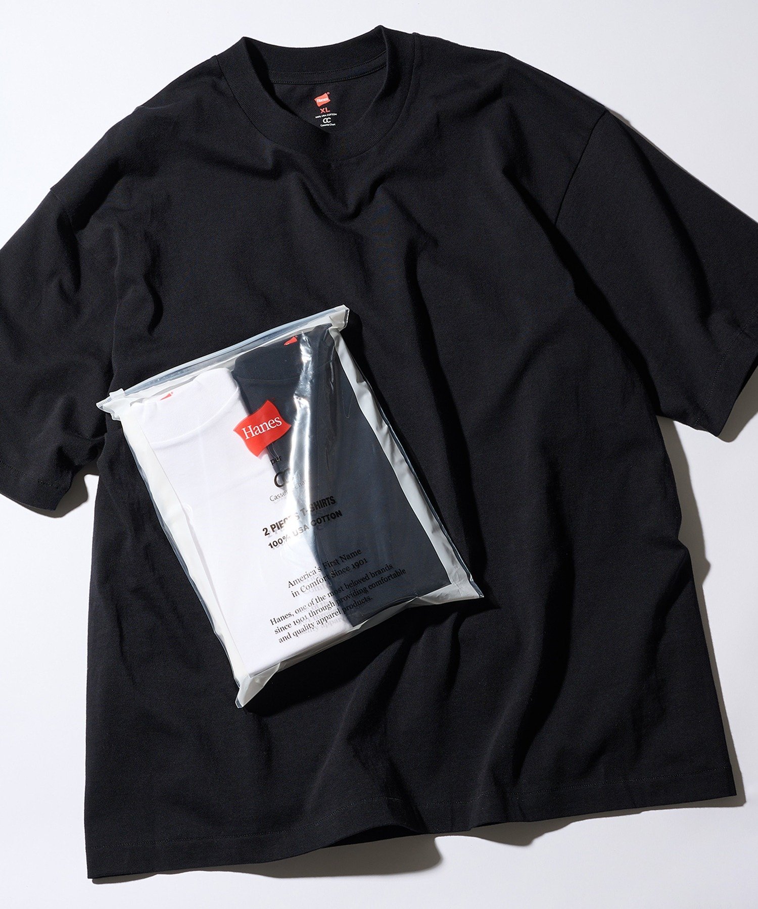 【SALE／5%OFF】Hanes Hanes/【別注】HALF MOCK NECK T-SHIRTS 2Pack/ ヘインズ モックネック 2P セットアップセブン トップス カットソー・Tシャツ ホワイト【送料無料】