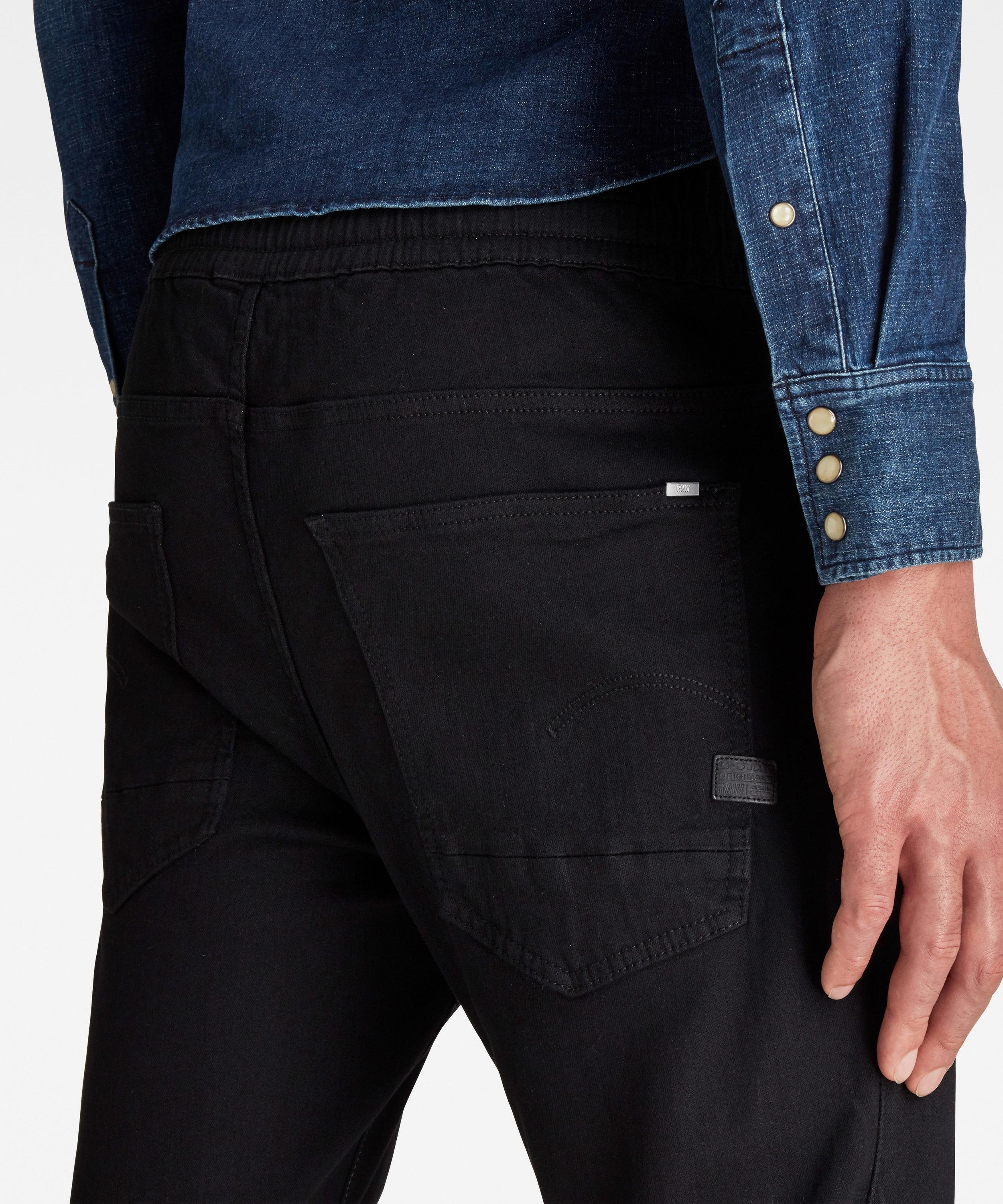 【公式ショップ】MOTAC DDC SLIM TRAINER/立体裁断スウェットデニムパンツ/ジョグパンツ ジースターロゥ パンツ ジーンズ・デニムパンツ ブラック