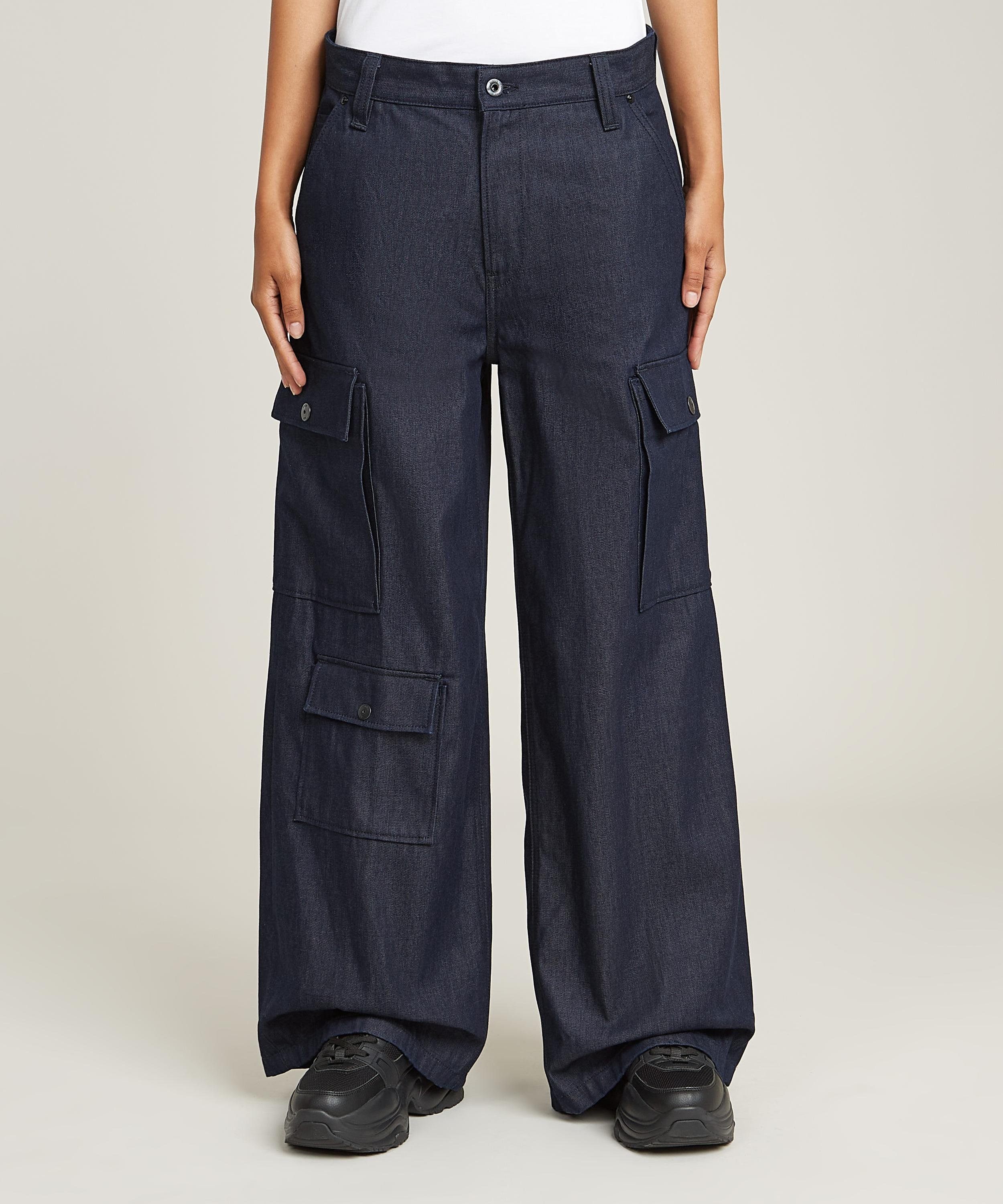 【公式ショップ】MEGA CARGO PANTS DENIM/ワイドルーズカーゴデニムパンツ ジースターロゥ パンツ カーゴパンツ ネイビー