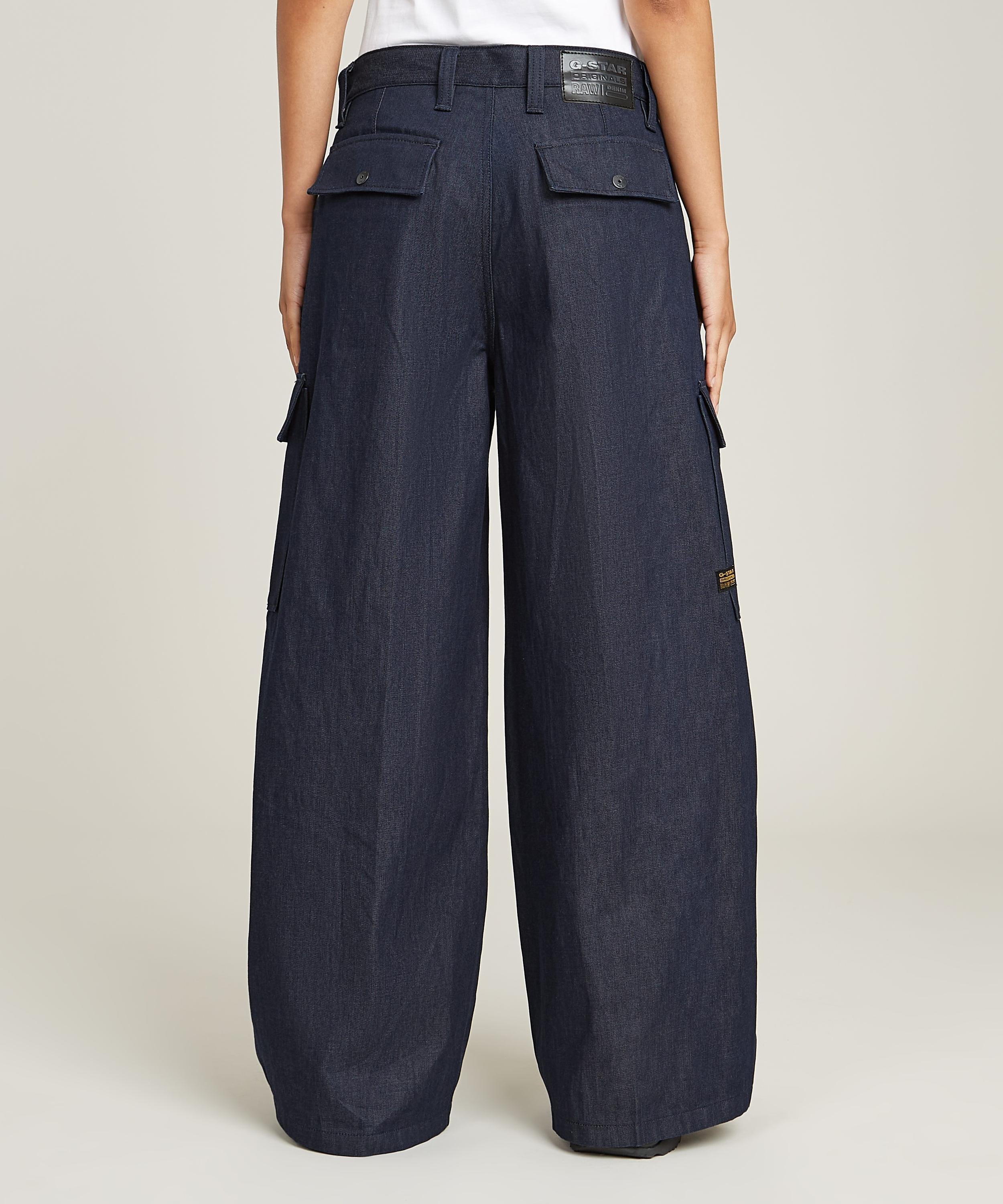 【公式ショップ】MEGA CARGO PANTS DENIM/ワイドルーズカーゴデニムパンツ ジースターロゥ パンツ カーゴパンツ ネイビー