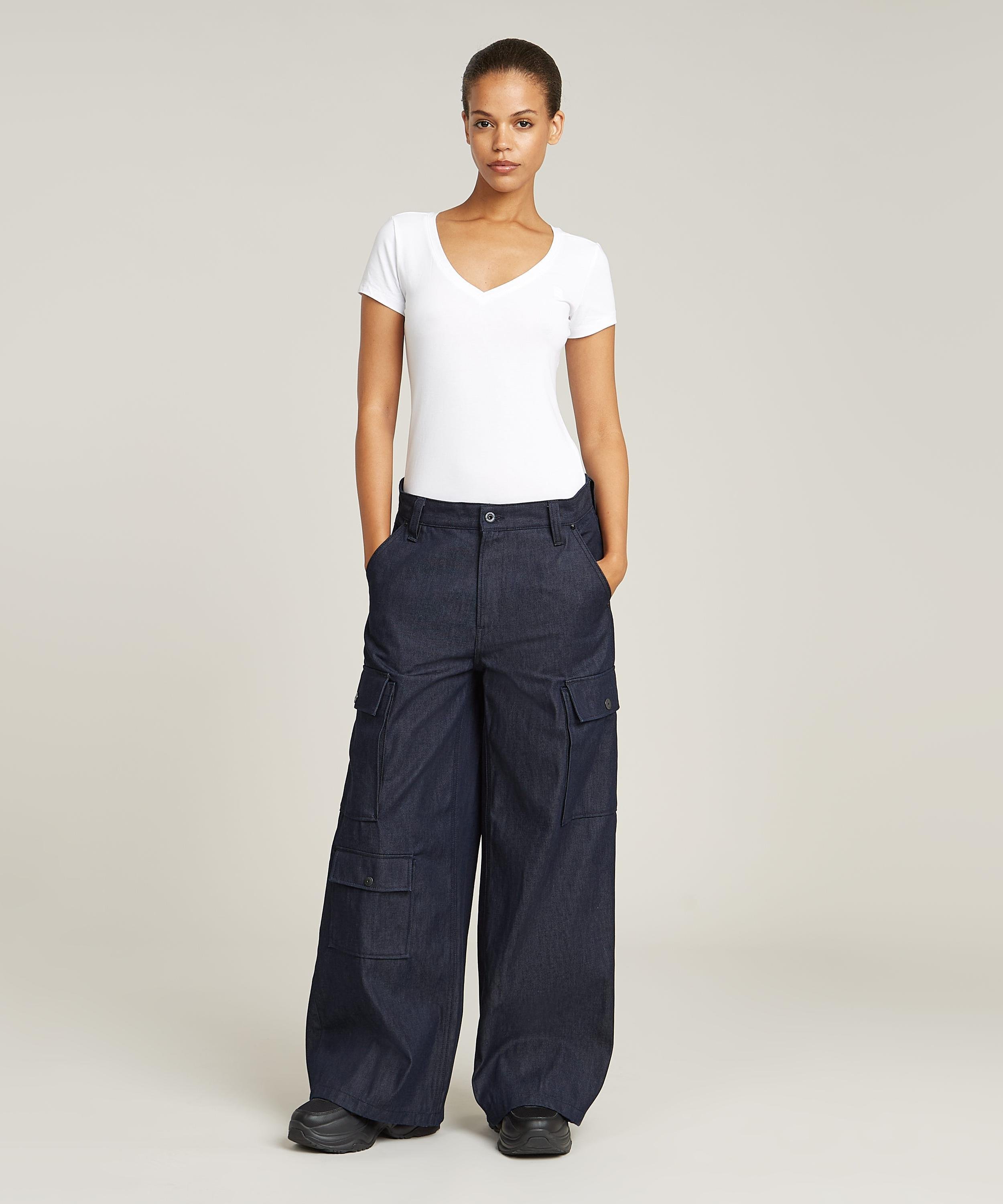 【公式ショップ】MEGA CARGO PANTS DENIM/ワイドルーズカーゴデニムパンツ ジースターロゥ パンツ カーゴパンツ ネイビー