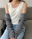 WEGO LADY'S ドット柄レースlカップインタンク ウィゴー トップス ノースリーブ・タンクトップ ホワイト ブラック