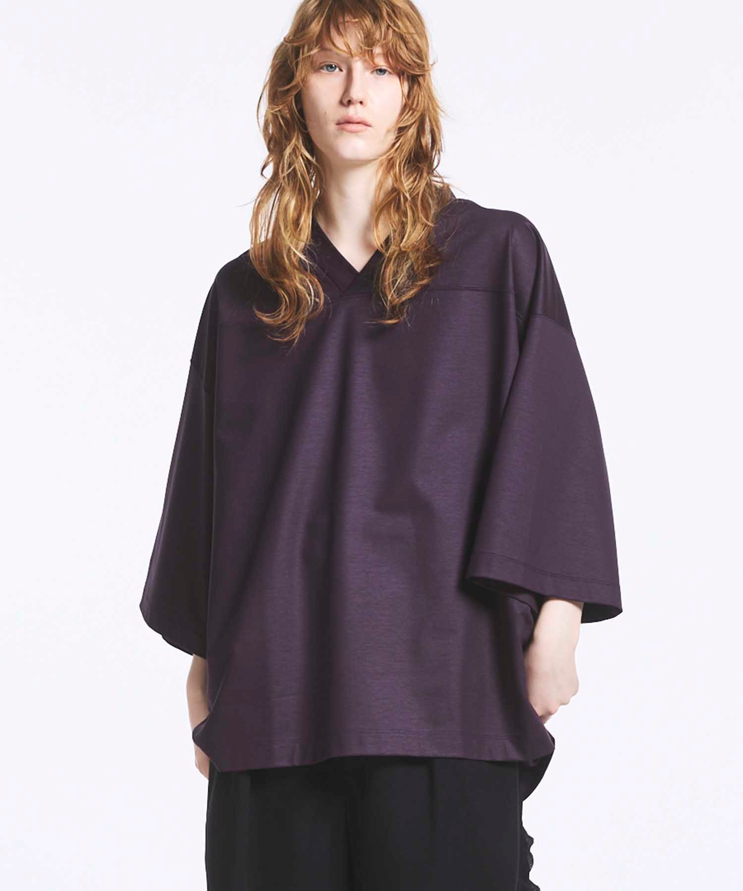 MAISON SPECIAL Silky King Prime-Over Football T-shirt メゾンスペシャル トップス カットソー・Tシャツ ブラック ベージュ