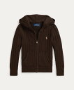 POLO RALPH LAUREN (ガールズ 2才~6才)ミニケーブル コットン フルジップ フーディ ラルフローレン トップス パーカー・フーディー ブラウ...