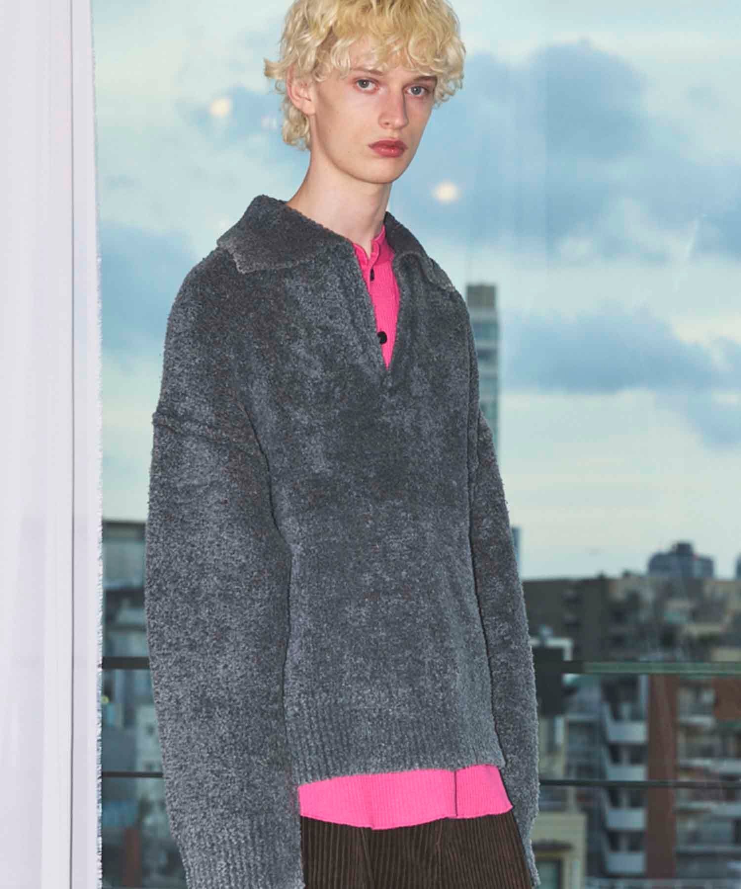 MAISON SPECIAL Fade Yarn Prime-Over Skipper Knit メゾンスペシャル トップス ニット グリーン ブラ..