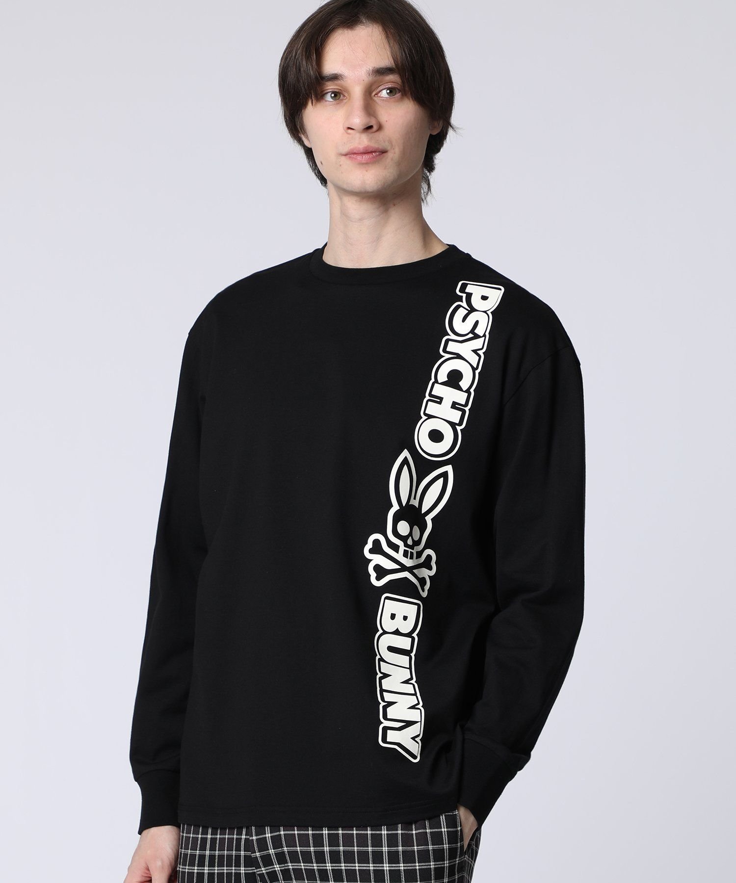 Psycho Bunny コミックアートグラフィック ロングスリーブTシャツ サイコバニー トップス カットソー・Tシャツ ホワイト ブラック ネイビー【送料無料】