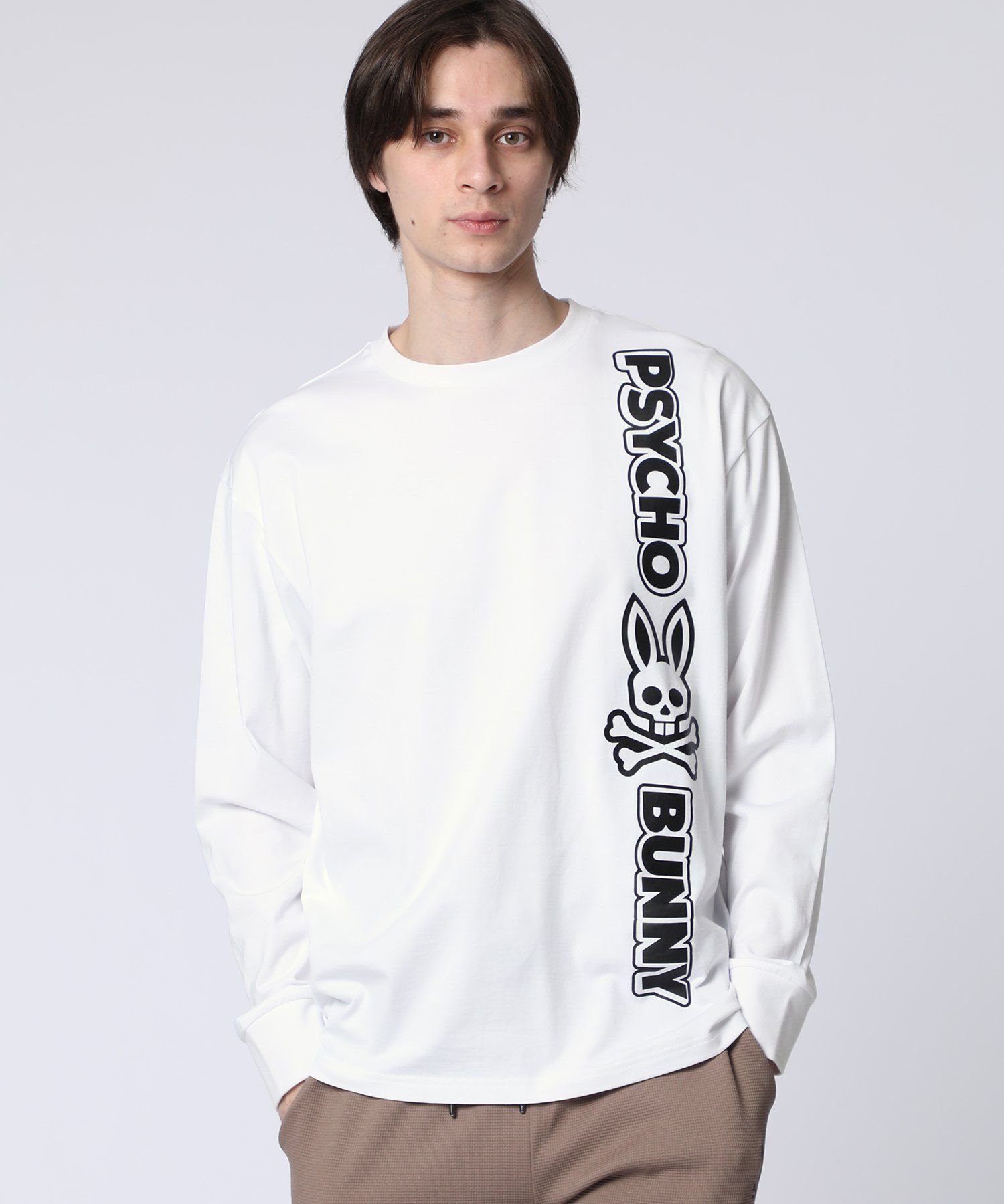 Psycho Bunny コミックアートグラフィック ロングスリーブTシャツ サイコバニー トップス カットソー・Tシャツ ホワイト ブラック ネイビー【送料無料】