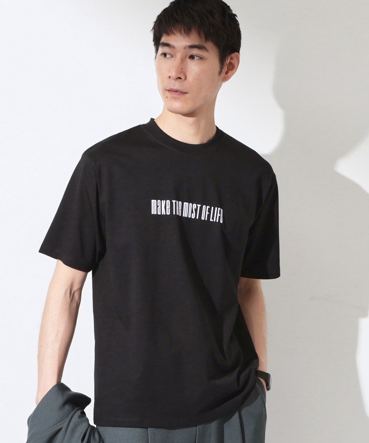 THE SHOP TK COOLロゴ半袖Tシャツ 接触冷感/洗濯機OK ザ ショップ ティーケー トップス カットソー・Tシャツ ホワイト ブルー ブラック