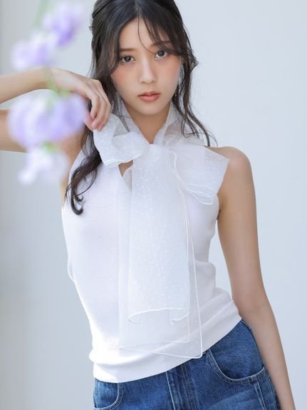 【SALE／40%OFF】SNIDEL アメスリボウタイニットプルオーバー スナイデル トップス ニット ベージュ レッド ホワイト ブラック【送料無料】