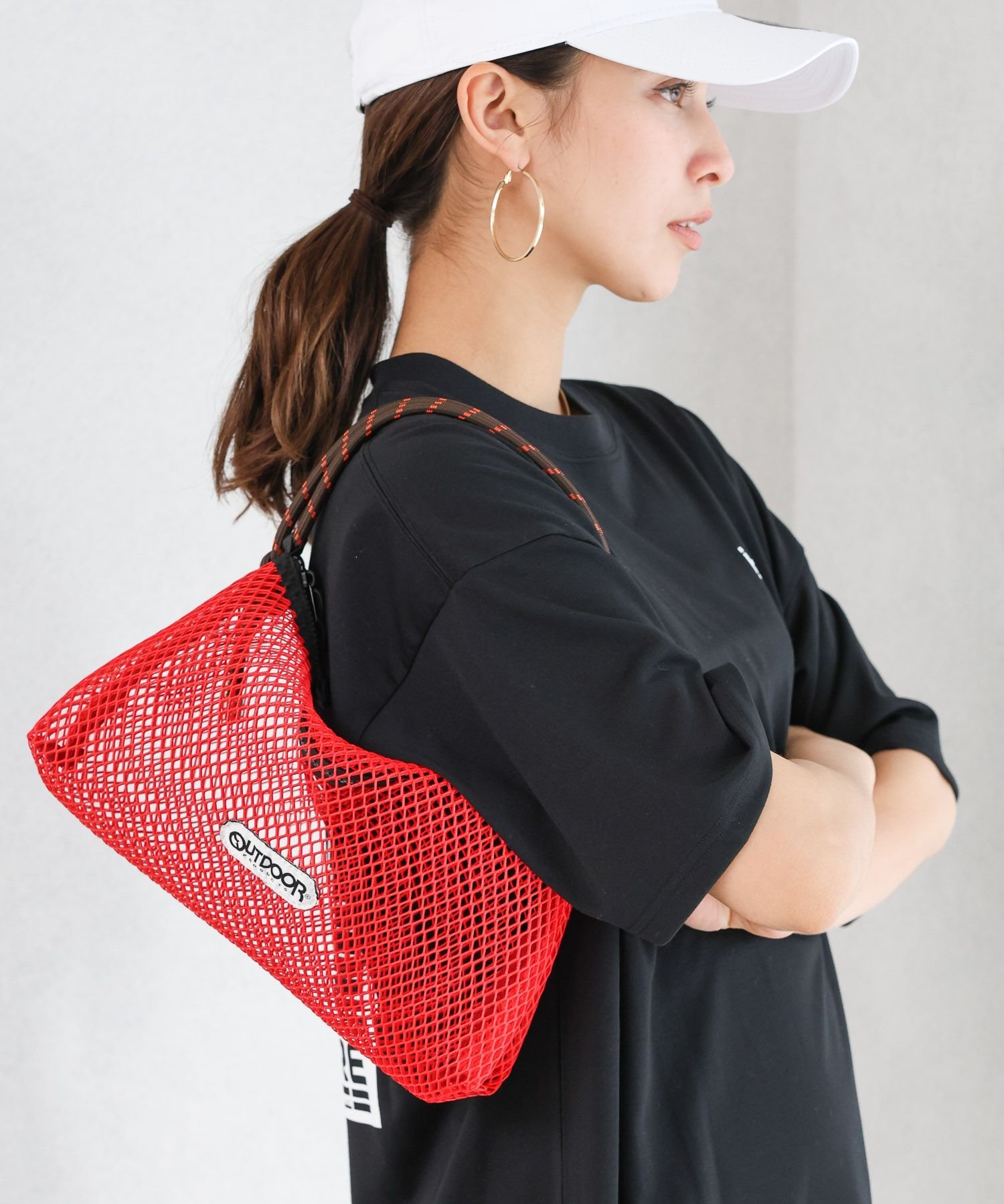 HEREIAM 【HEREIAM/OUTDOOR】メッシュミニショルダー ベイフロー バッグ ハンドバッグ レッド ホワイト ブラック【送料無料】のサムネイル