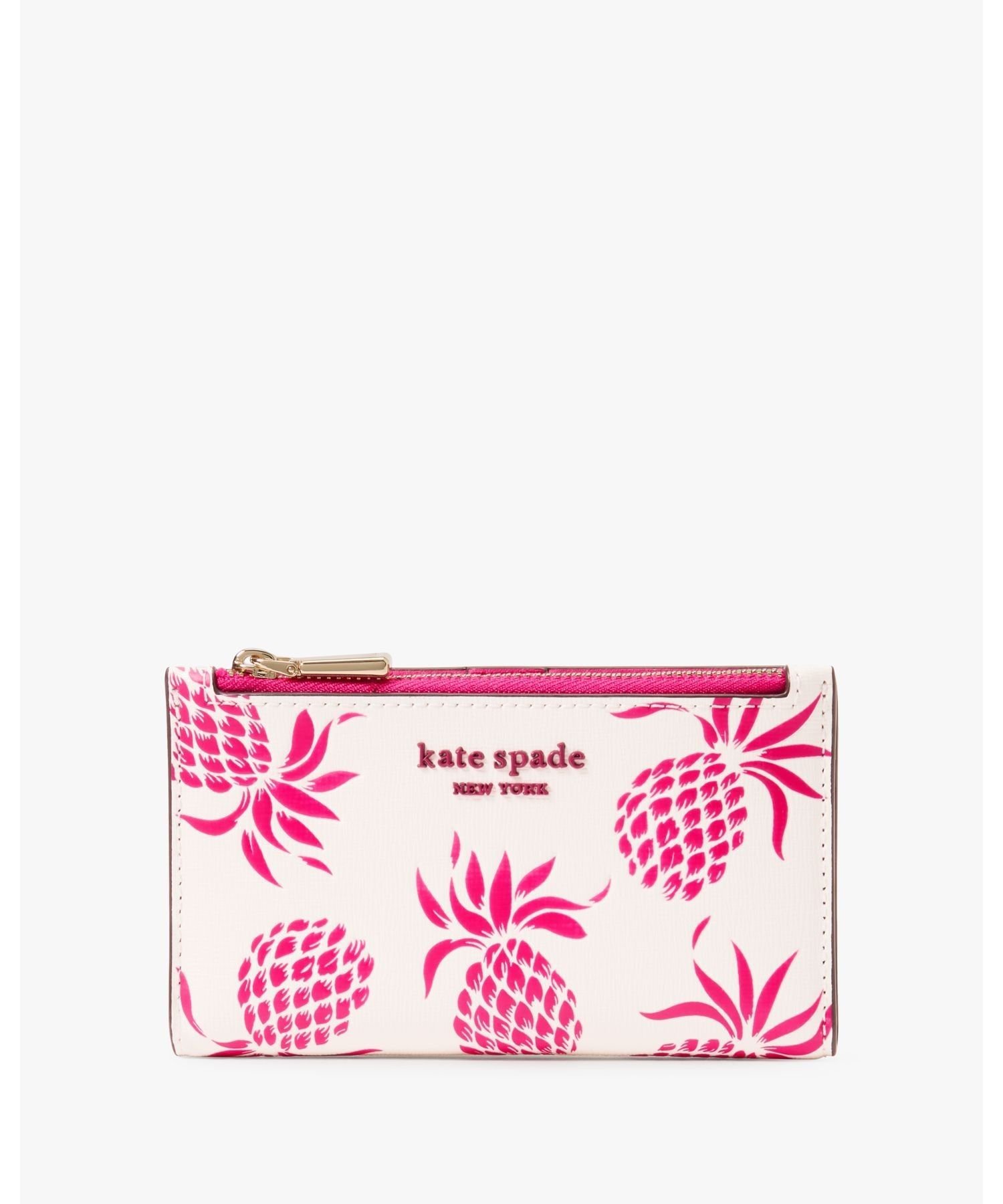 kate spade new york モーガン パイナップル エンボス スモール スリム バイフォールド ウォレット ケイトスペードニューヨーク 財布・ポーチ・ケース 財布【送料無料】