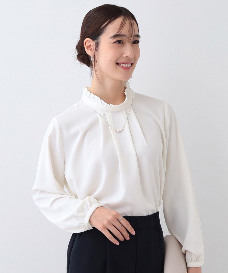 シューラルー ラウンドネックブラウス【L】白 クリーム カットソー 大人かわいい - メルカリ