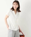 【SALE/43%OFF】NEWYORKER WOMEN リネンブレンドナチュラルクロス Wブレストブラウス ニューヨーカー トップス シャツ・ブラウス ベージュ ホワイト【送料無料】