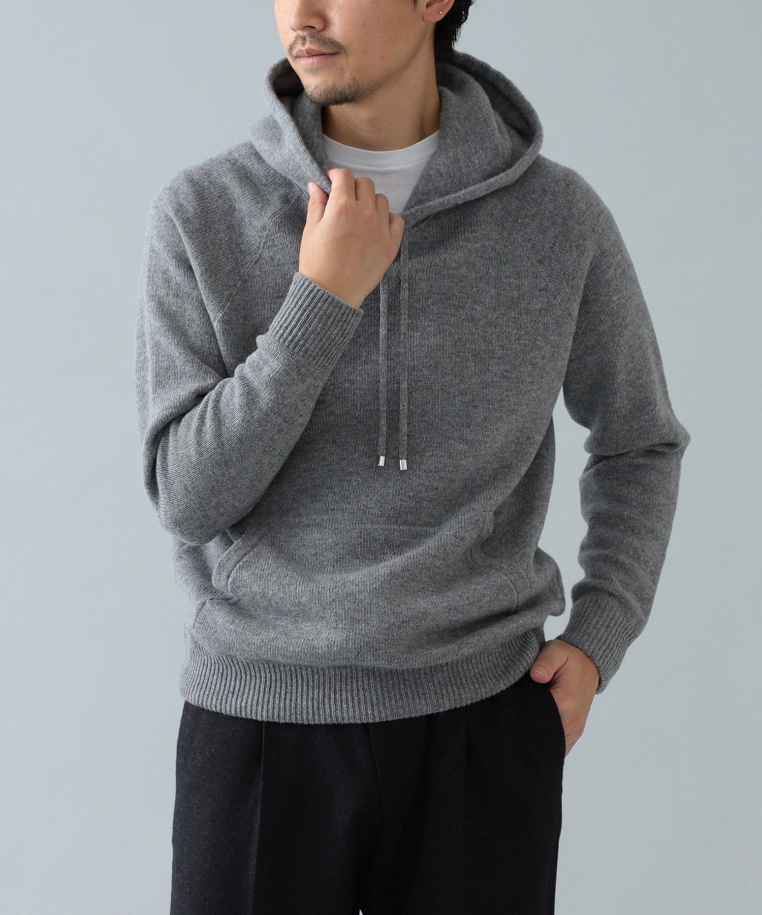 【SALE/40%OFF】BEAMS F BAFY / 別注 ウール ニットパーカ ビームス アウトレット トップス パーカー・フーディー ネイビー ブラック ホワイト グレー【送料無料】