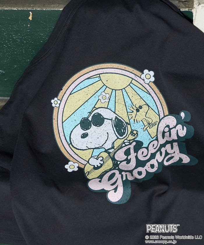 限定展開 別注/SNOOPY/スヌーピー ポッププリント 半袖 Tシャツ フリークスストア トップス カットソー・Tシャツ ブラック グレー ホワイト