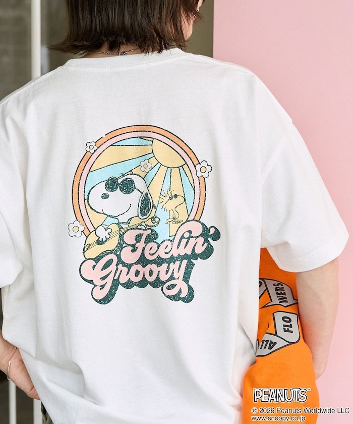 【SALE／10%OFF】FREAK'S STORE 限定展開 別注/SNOOPY/スヌーピー ポッププリント 半袖 Tシャツ フリークスストア トップス カットソー・Tシャツ ブラック グレー ホワイト【送料無料】