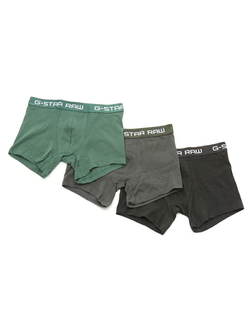 G-Star RAW 【公式ショップ】Classic Trunks 3-Pack Grey/Asfalt/Green/ボクサーパンツ/3枚組 ジースターロゥ インナー・ルームウェア ボクサーパンツ・トランクス グリーン【送料無料】