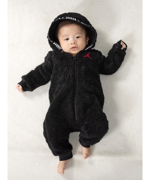 Jordan ベビー(50-74cm) ロンパース JORDAN(ジョーダン) JDB SHERPA HOODED COVERALL ルーキーキッズ マタニティウェア・ベビー用品 ロンパース・カバーオール ブラック グレー【送料無料】のサムネイル