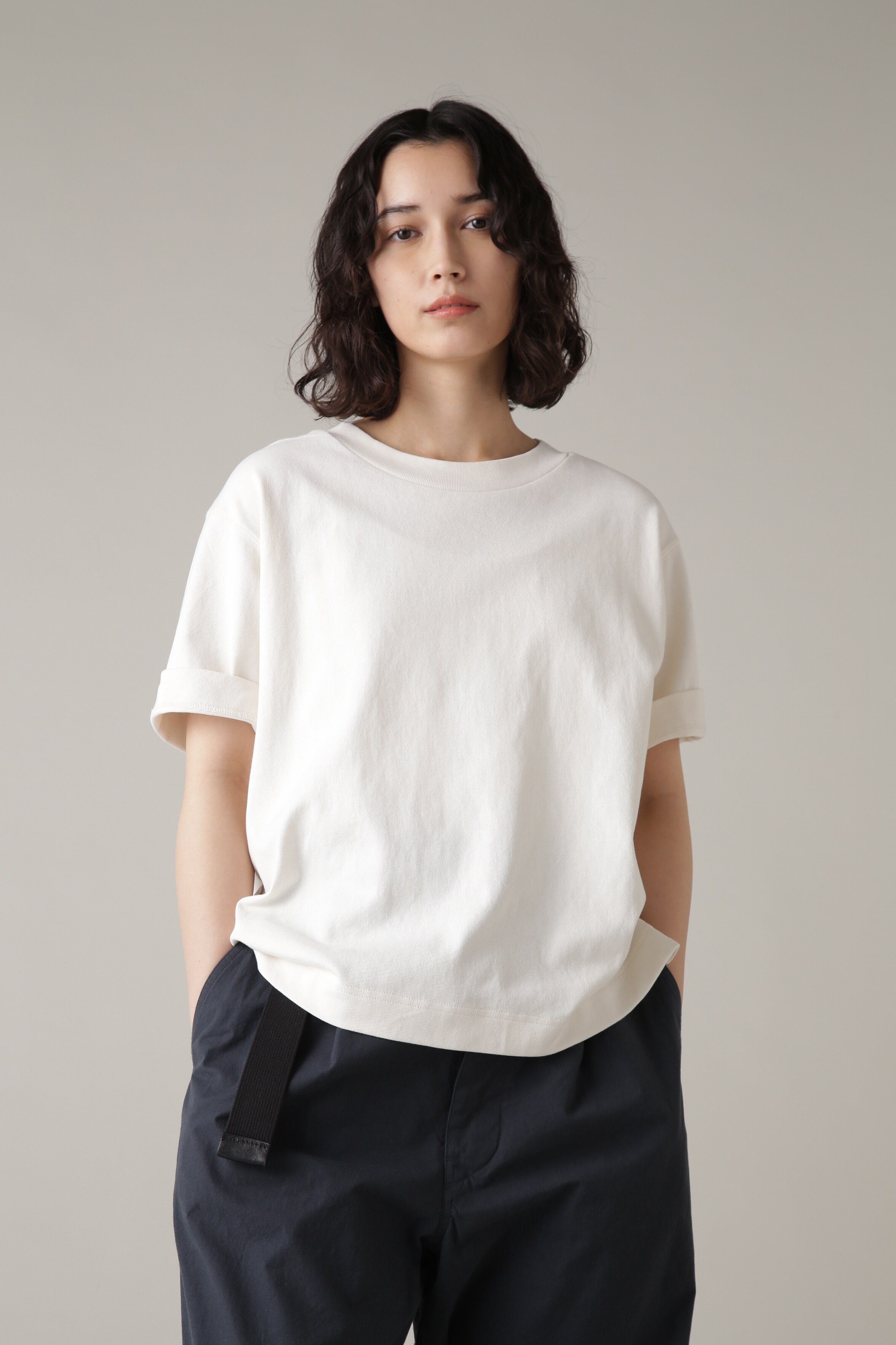 MHL. ROUGH COTTON JERSEY ޡåȡϥ ȥåץ åȥT ۥ磻 졼 ֥饦̵