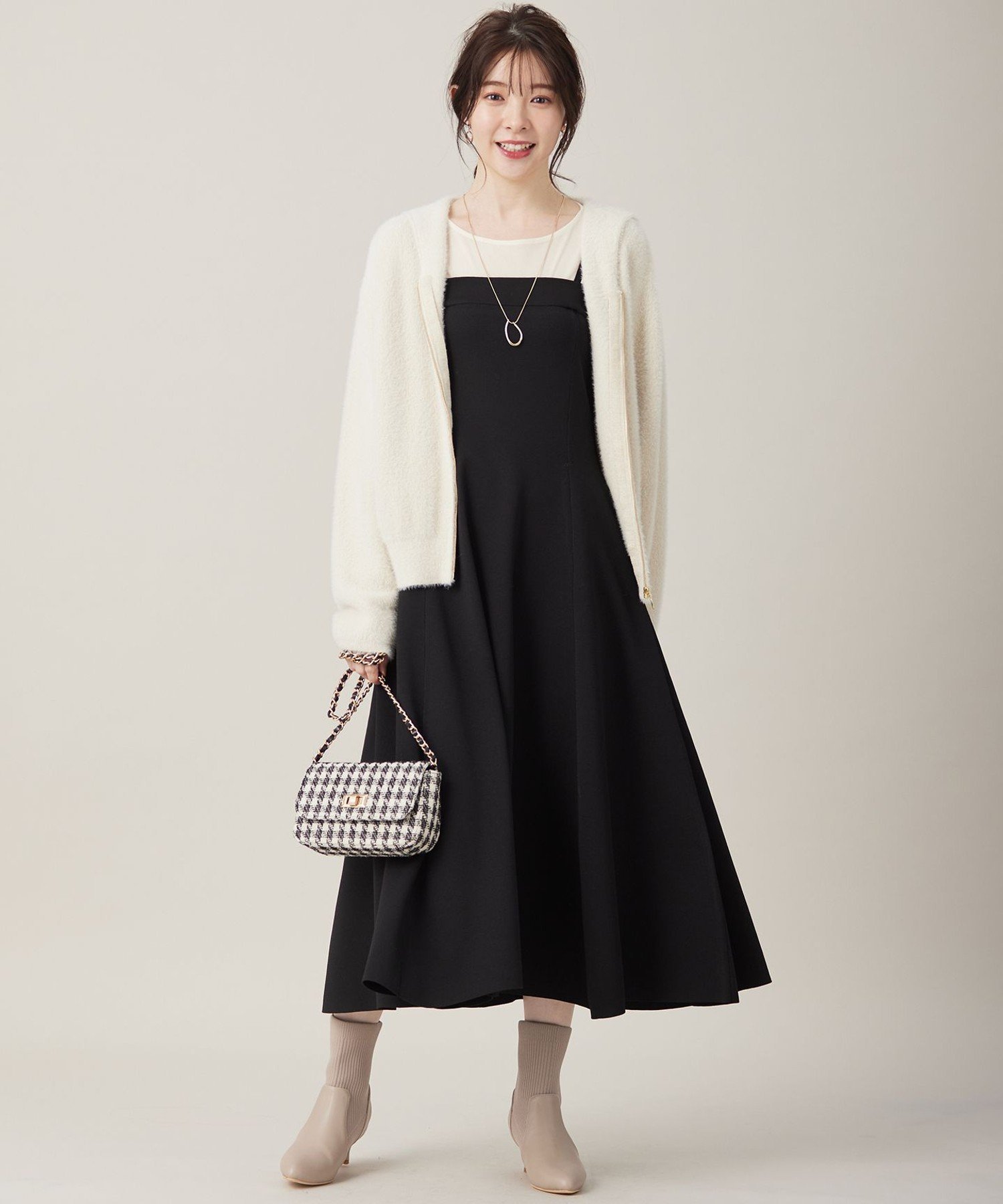 【SALE/50%OFF】any SiS S 【2WAY】ビスチェニットキャミ ワンピース エニィスィス ワンピース・ドレス ワンピース ブラック【送料無料】