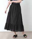 【SALE/30%OFF】LAURA ASHLEY 【ウエストゴム/SETUP可/100%/インド綿】 フリルスカート ローラ アシュレイ スカート ロング・マキシスカート グレー ベージュ【送料無料】