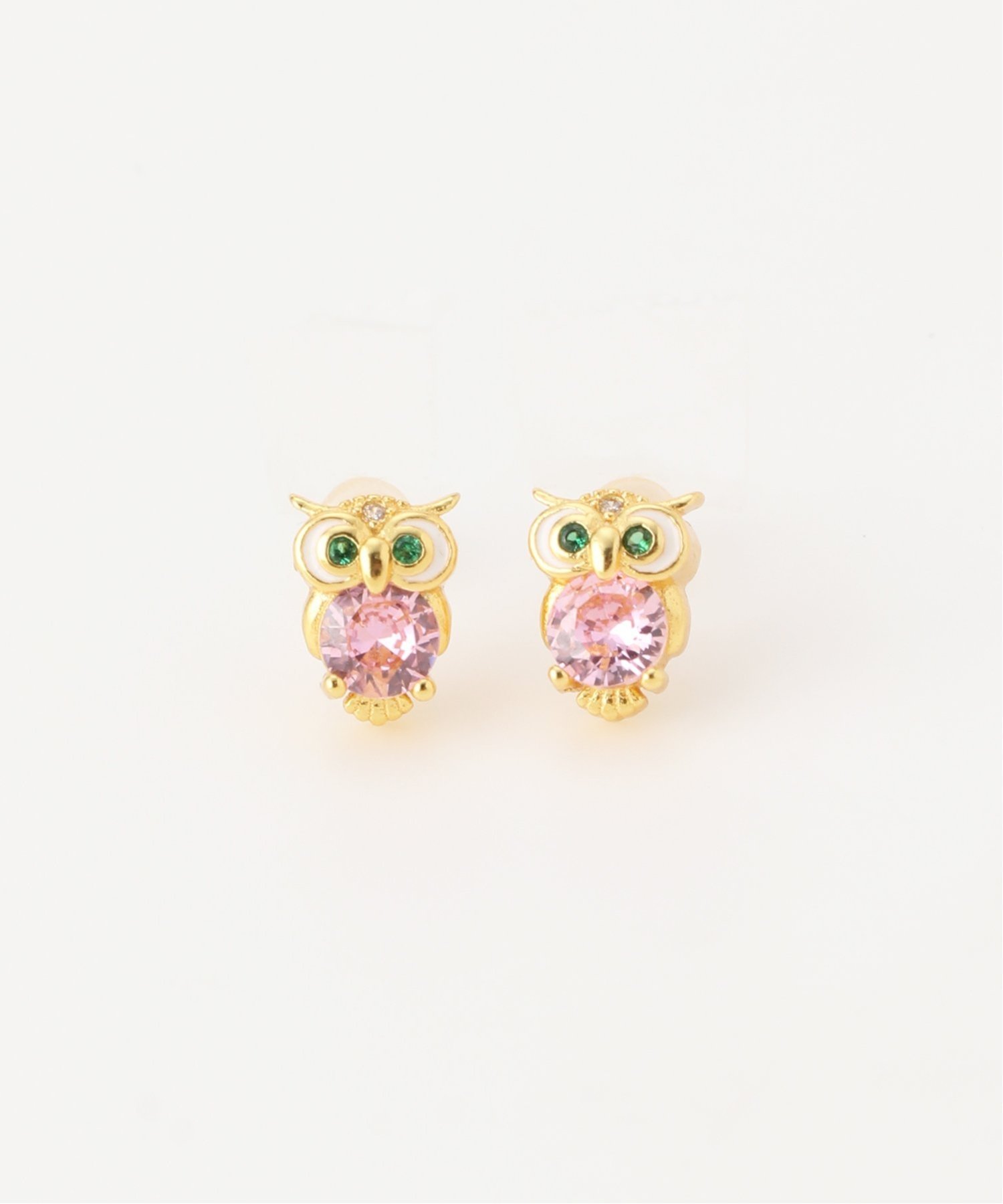 【SALE／20%OFF】Coo+i Coo+i/(W)フクロウピアス スレンダー アクセサリー・腕時計 ピアス ピンク ホワイト