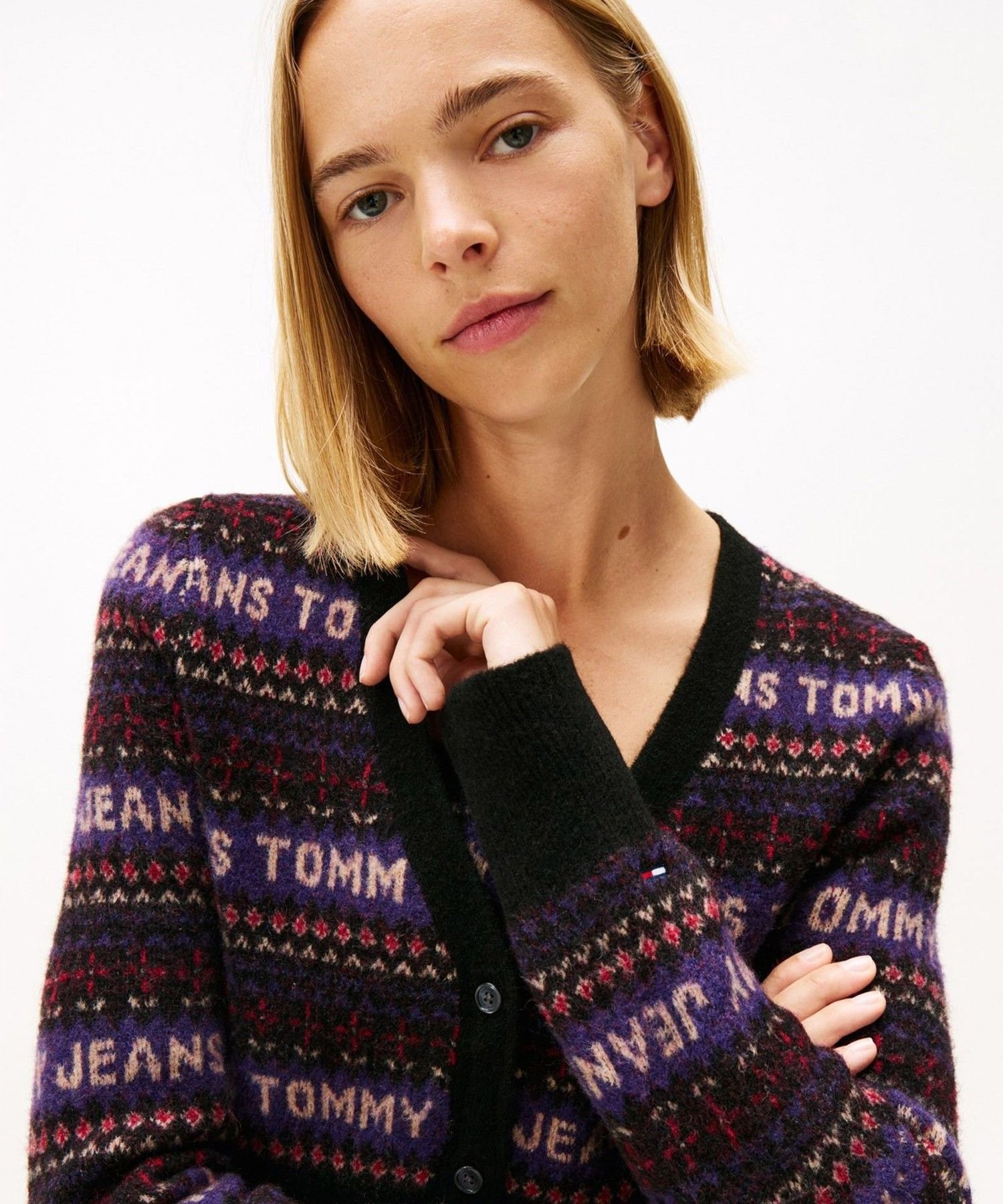 【SALE／40%OFF】TOMMY JEANS フェアアイルカーディガン トミーヒルフィガー トップス ニット ブラック【送料無料】