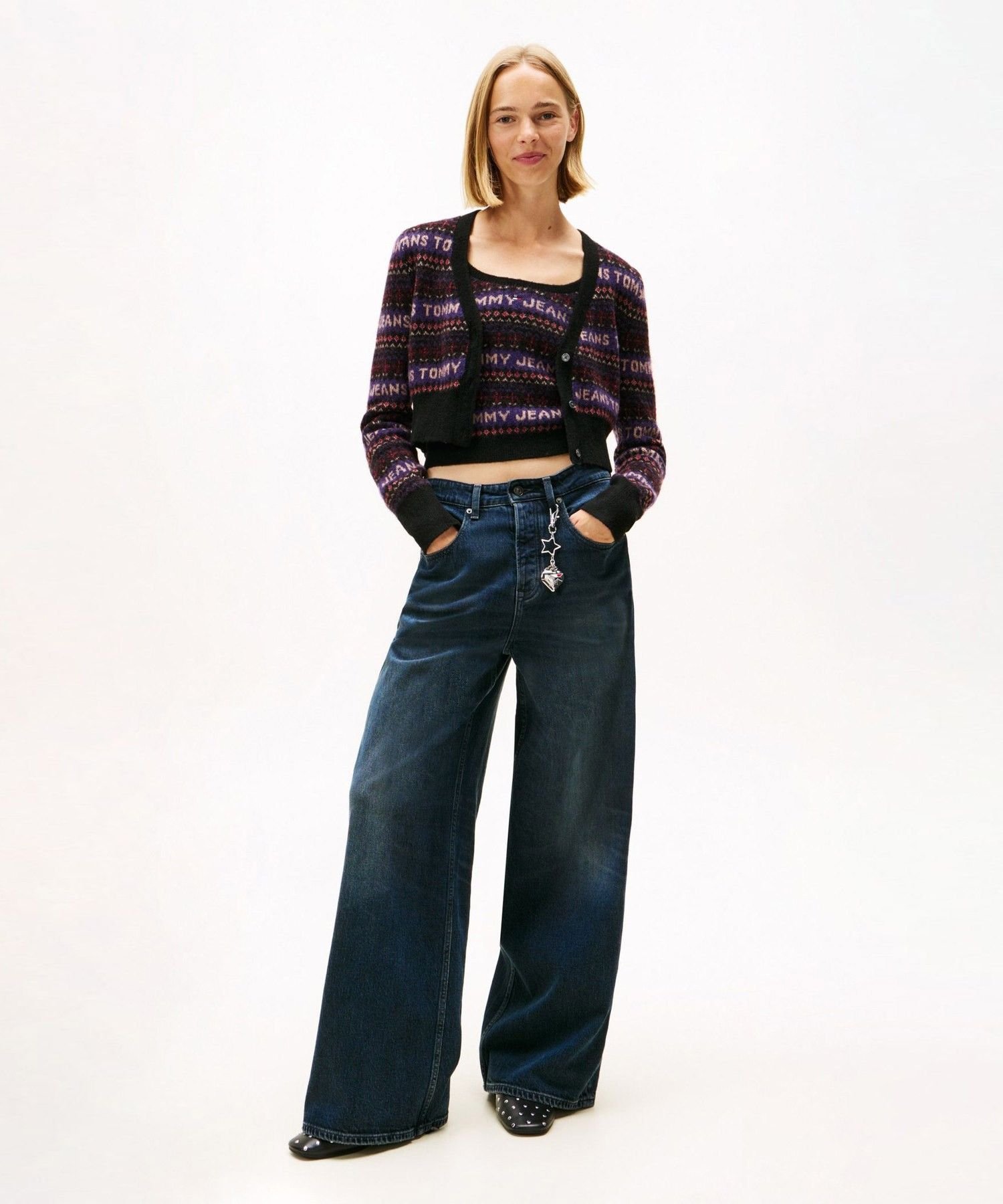 【SALE／40%OFF】TOMMY JEANS フェアアイルカーディガン トミーヒルフィガー トップス ニット ブラック【送料無料】